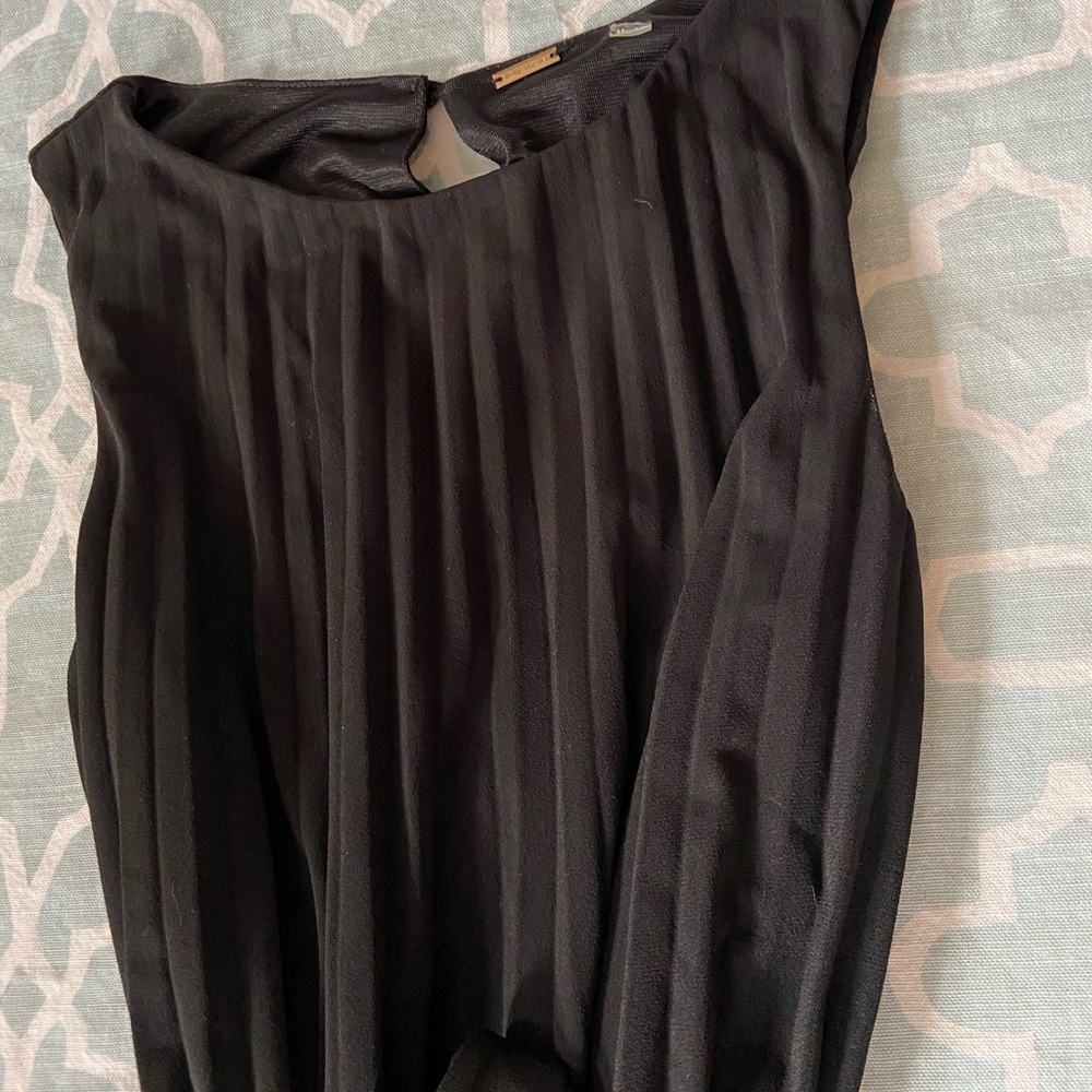 Tahari Micro Pleat Black Dress - Picture 3 of 5